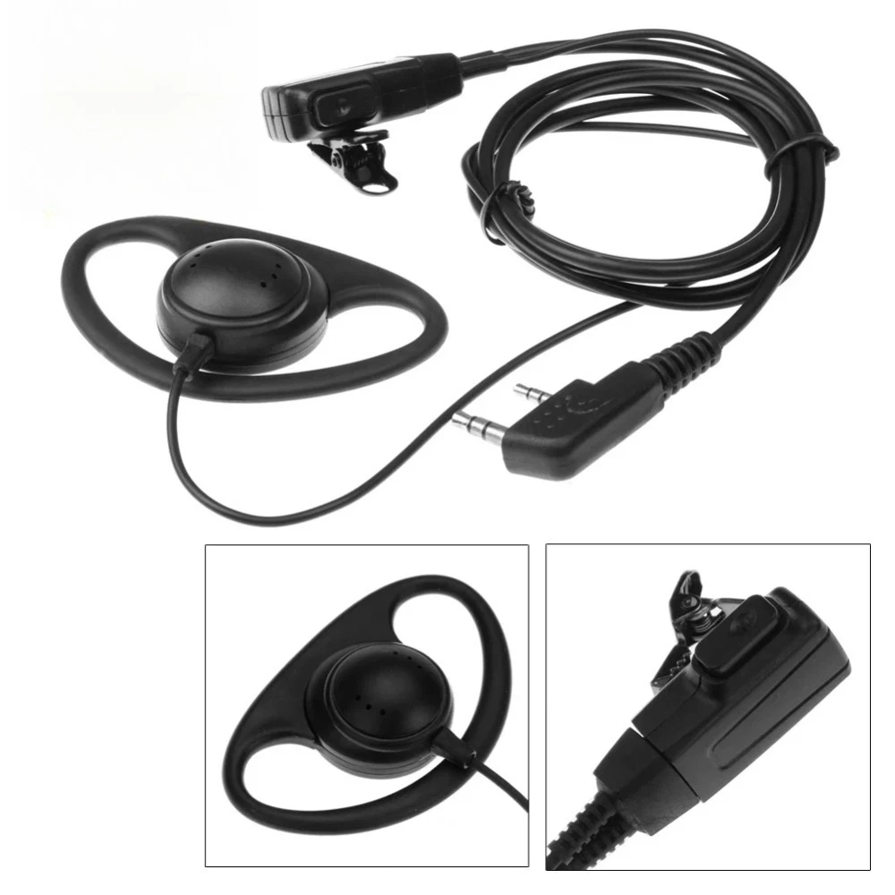 2 Pin Earphone Earpiece Headphone with MIC PTT Earpiece Headset for Baofeng Kenwood Puxing TYT Radio Accessories
