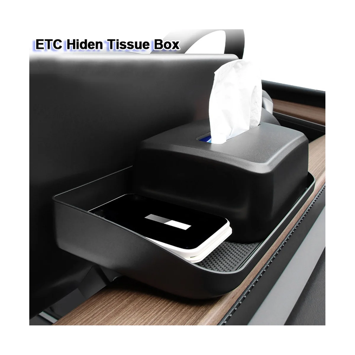 For Model 3 Y Behind Screen Storage Tray Tissue Box Central Control Sunglasses Phone Holder Organizer