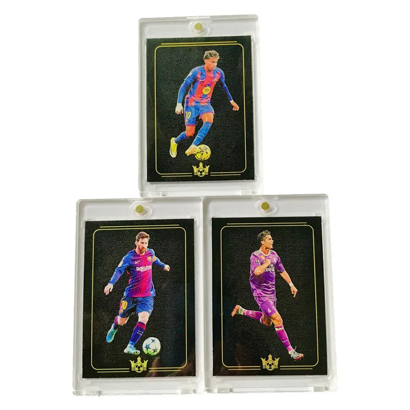 Collectible Cards La Liga Oil Painting of Yamal Messi and Ronaldo on Black Canvas Special Card Original Edition Reprint