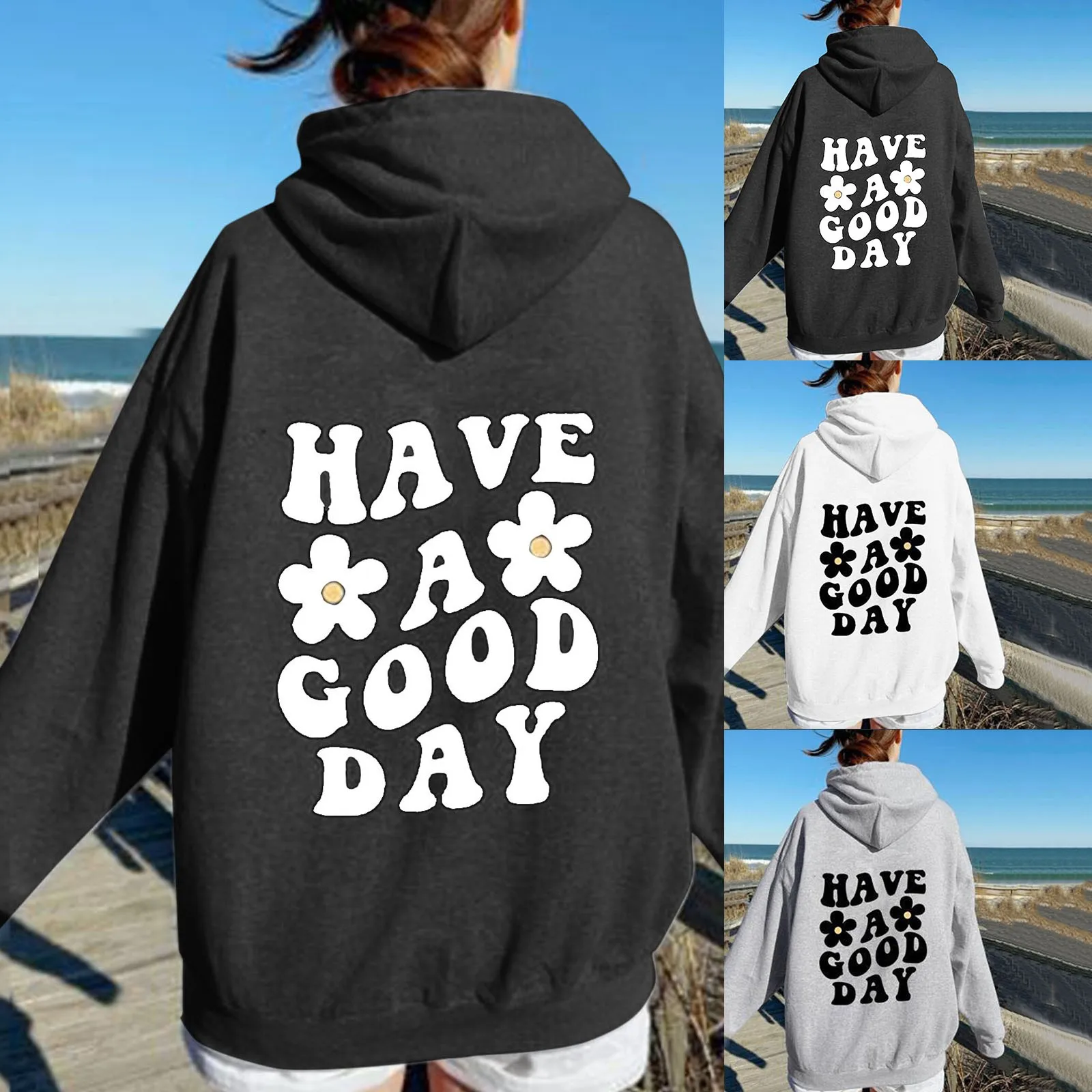 Sweater Spring And Autumn Mens And Womens Hooded Sweater Flower Print Casual Hoodie Autumn Hoodies Loose Hoodies Sudaderas