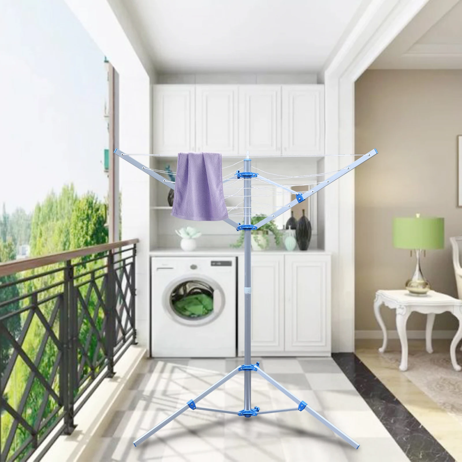 Rotary Clothesline Dryer Laundry Rack Folding Clothes Drying Umbrella 60