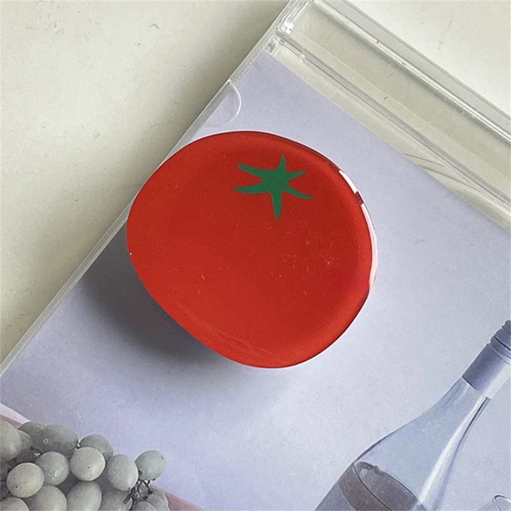 Korean Cute Vegetable Tomato Griptok Bracket Grip Tok For iPhone Samsung Universal Accessories Phone Holder Ring Support Stand