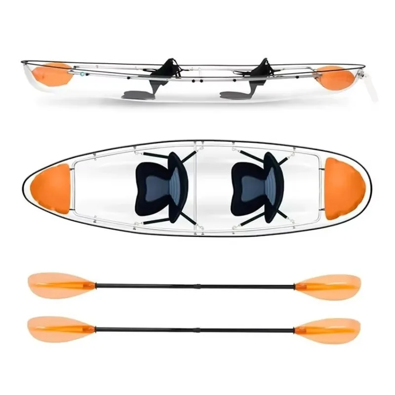

Leisure Single/Double Person Transparent Canoe Kayak for Lake/River Rowing Outdoor Entertainment Equipment 2026 New Arrival