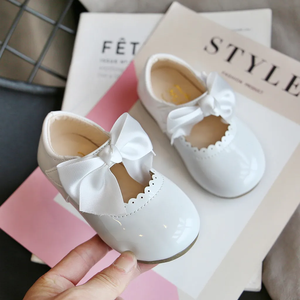 Infant Girls Princess Shoes 2024 New Kids Sandals Solid Leather Flats Comfortable Cute Toddler Baby Shoes Knot Baby Shoes