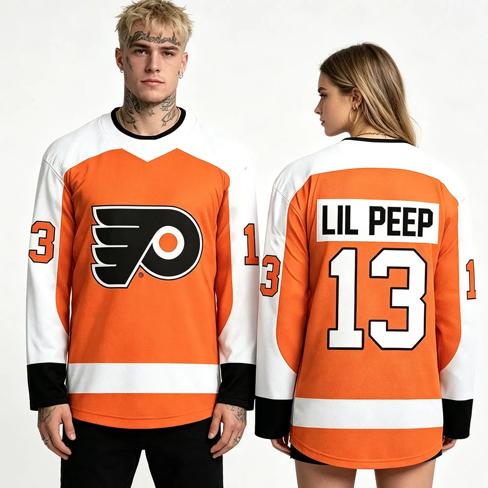 Lil Peep 30. Geburtstagsfeier 2026 Tour Hockey-Trikot Langarm Herren Damen Streetwear Hip-Hop Retro Sportbekleidung T-Shirts – Detail 2
