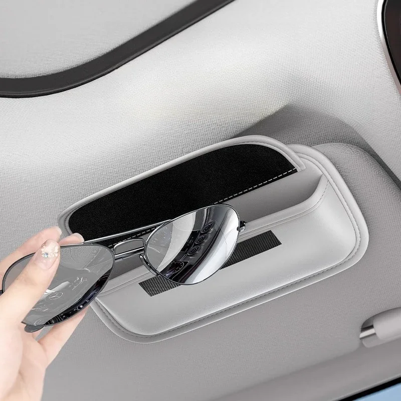 New Car Sunglasses Holder & Glasses Case - Sun Visor Card Clip with All-in-One In-Car Storage