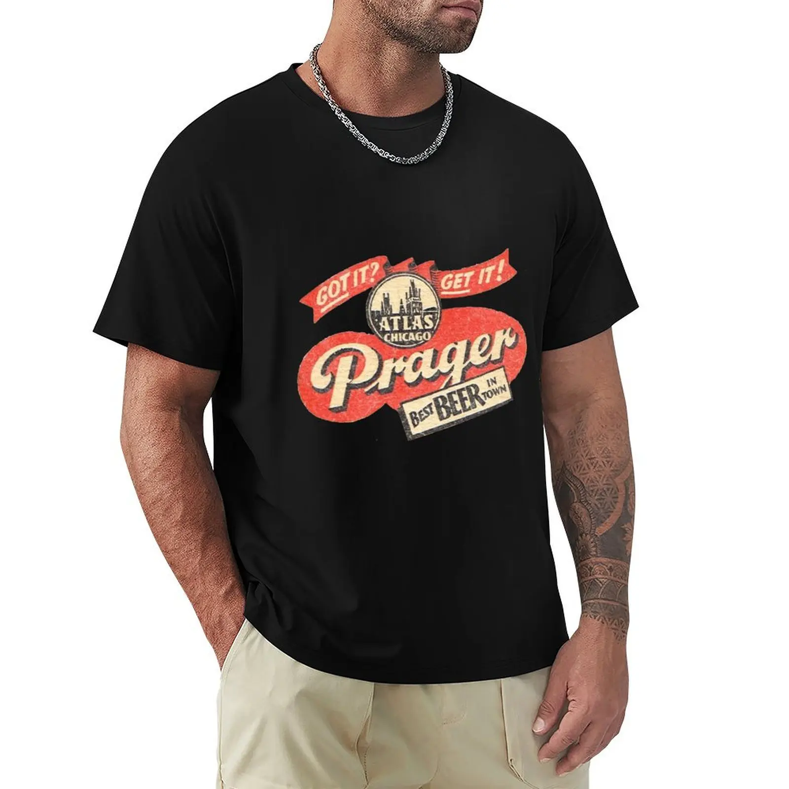 Prager Beer T-Shirt heavyweights cute tops graphic t shirt vintage t shirts for men