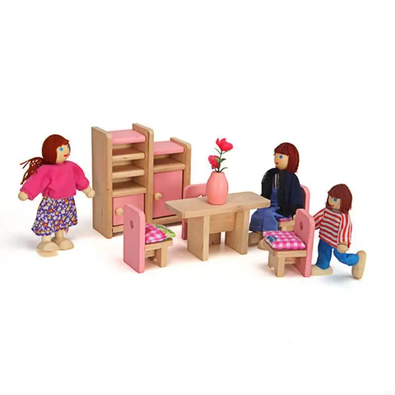 T3LA 1 juego 1:12 miniatura para casa muñecas muebles madera niño para jugar juguetes regalo Fo