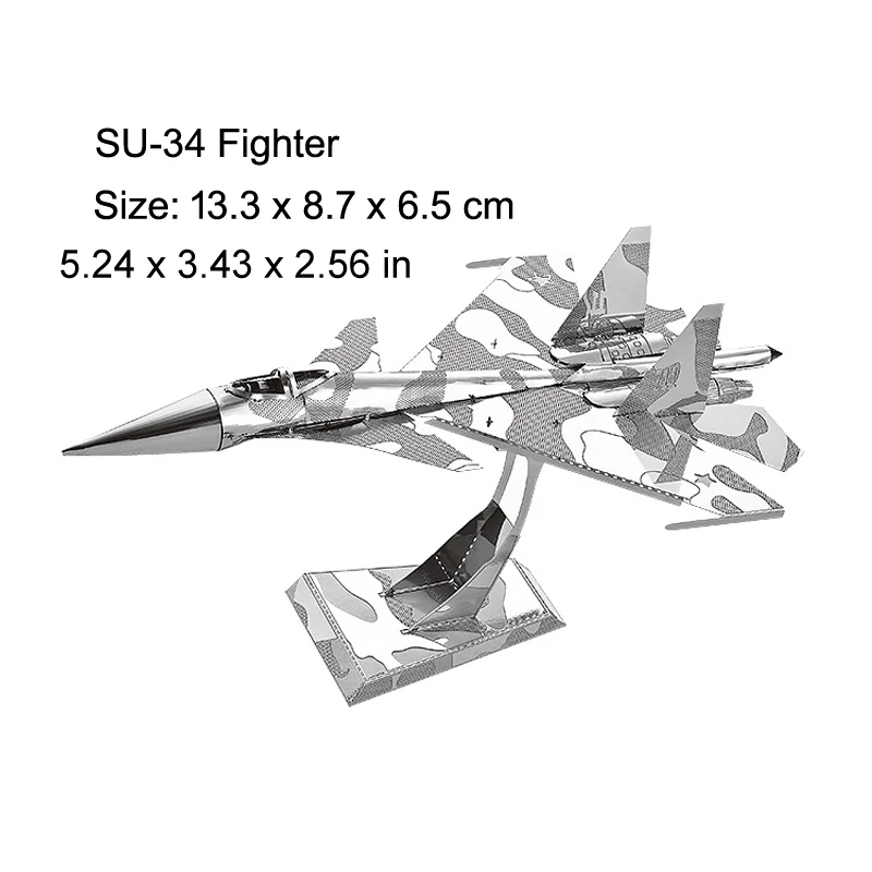 

3D Metal Puzzle Air Force SU-34 Fighter model KITS Assemble Jigsaw Puzzle Gift Toys For Children