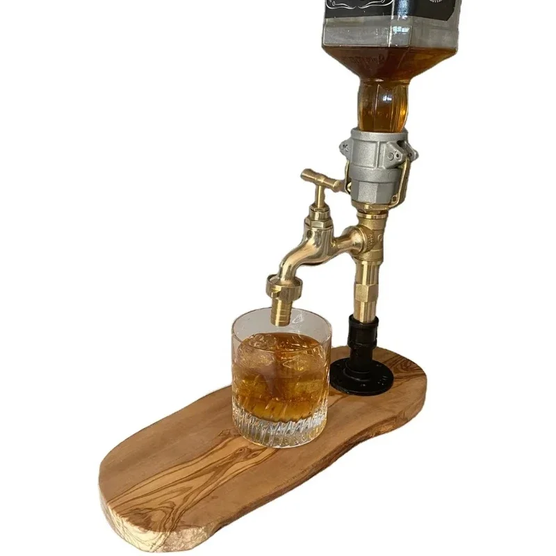 

Alcohol wooden Baijiu dispenser with single faucet