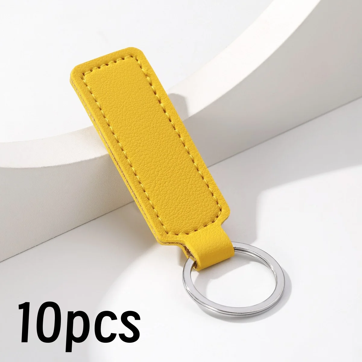 10Pcs Bright PU Leather Keychain Set