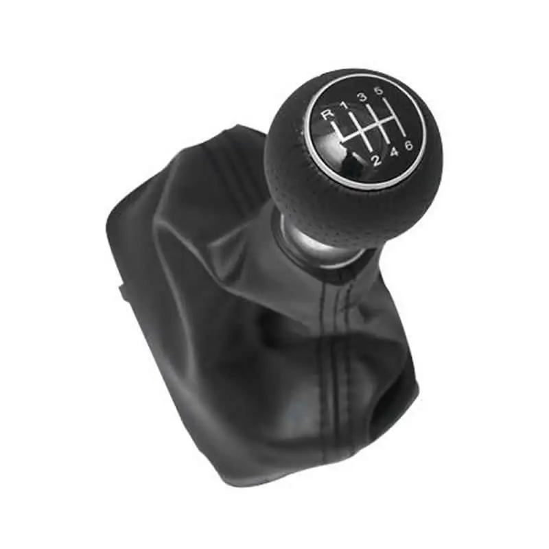 12mm Car Styling 5/6 Speed Gear Shift Knob with Leather Gaiter Boot Cover Black Stitch for Audi A3 S3 2001 2002 2003