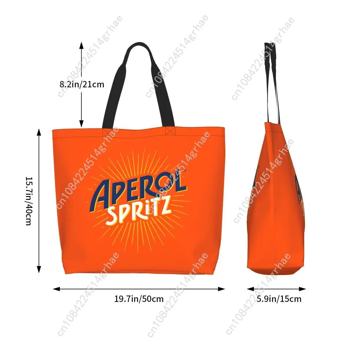 Sac fourre-tout personnalisé Aperol Spritz pour courses, en toile imprimée tendance, grand sac à bandoulière durable de grande capacité