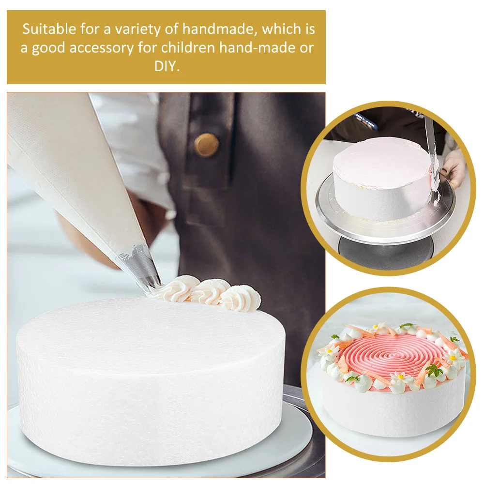 

5pcs Round Foam For Crafts Craft Foam Block Cake Decorating Supplies Foams Cake Diy Tray Kids Creative Decoration Discs Plate
