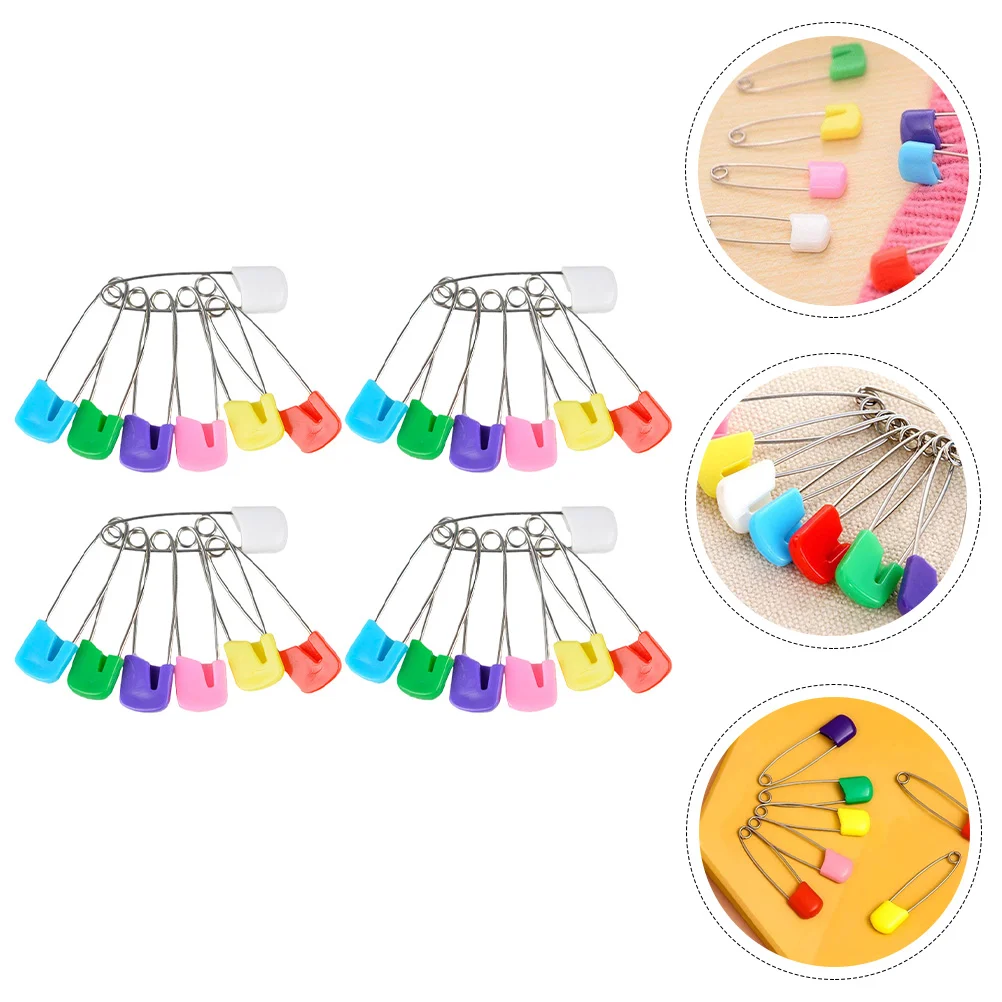 50 Pcs Child Safety Pins Large Kit Suite for Clothes Plastic Nappy Newborn Diapers