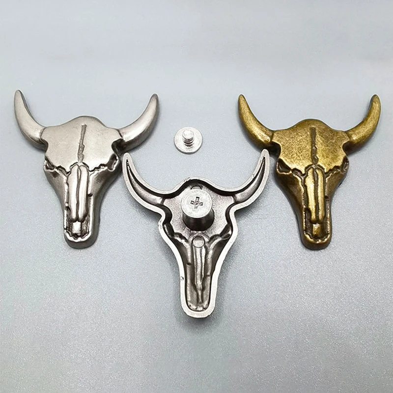 5 Set Retro Western Cowboy Bull Buffalo Skull Head Screw Back Conchos Belt Leathercraft Saddle Luggage Bag Decorace Accessories