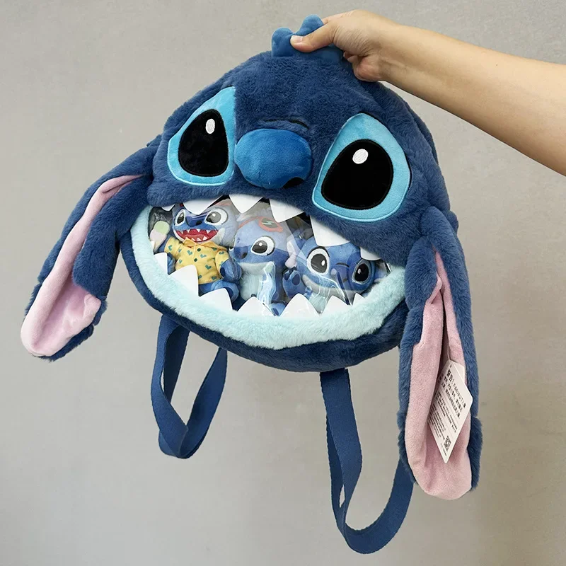 

Disney Stitch New Plush Backpack Luxury Brand 3d Backpack Cartoon Cute Children's Plush Backpack Large Capacity High Quality