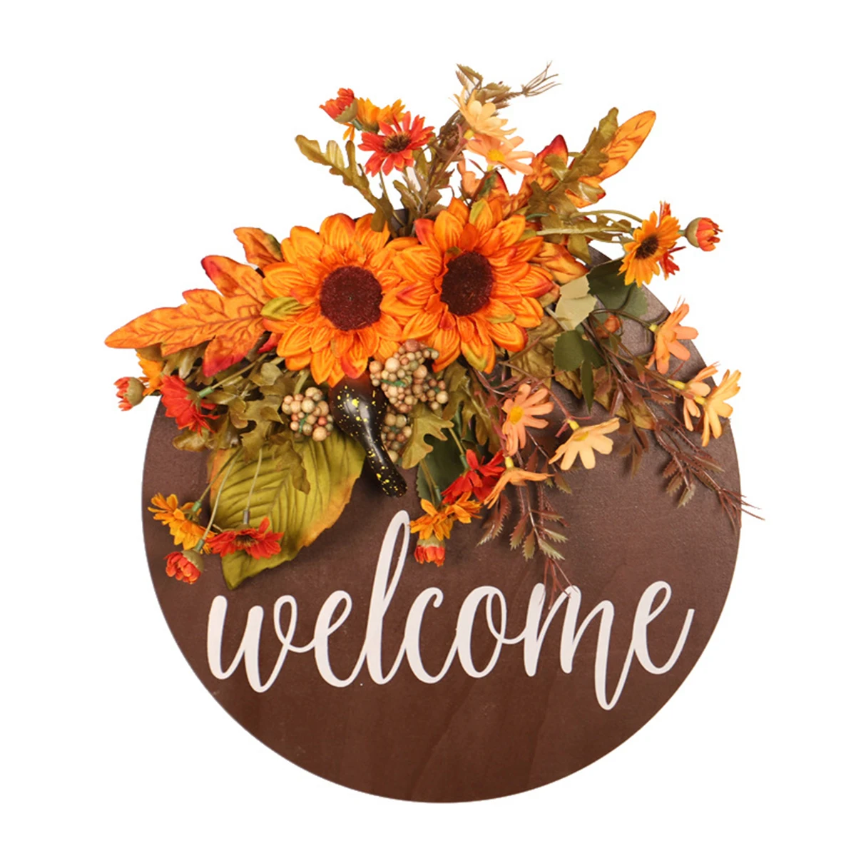 

Autumn Sunflower Simulation Chrysanthemum Decorative Door Hanging Sunflower Wreath Wall Hanging Wreath Wall Welcome Sign