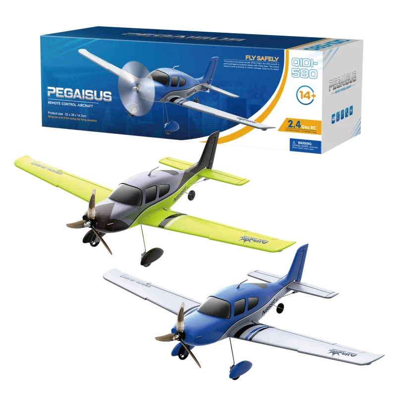 Qidi580 sr22 rc avião 2.4g 6ch 520mm envergadura fixa aeronave rc com motor sem escova asa fixa modelo de aeronave brinquedos de espuma epp