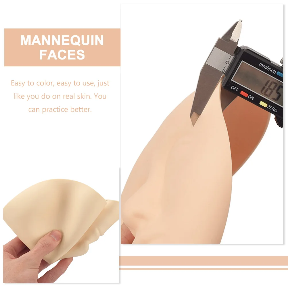 

5Pcs Silicone Face Practice Skin Tattoos Training Mannequin Faces Practice Equipment Fake Face Mannequin Faces