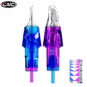 Agulhas de tatuagens estéreis descartáveis Cartucho de polícia CNC Seringa de alta qualidade para máquinas de tatuagens sem fio Biue Vermelho, 20pcs