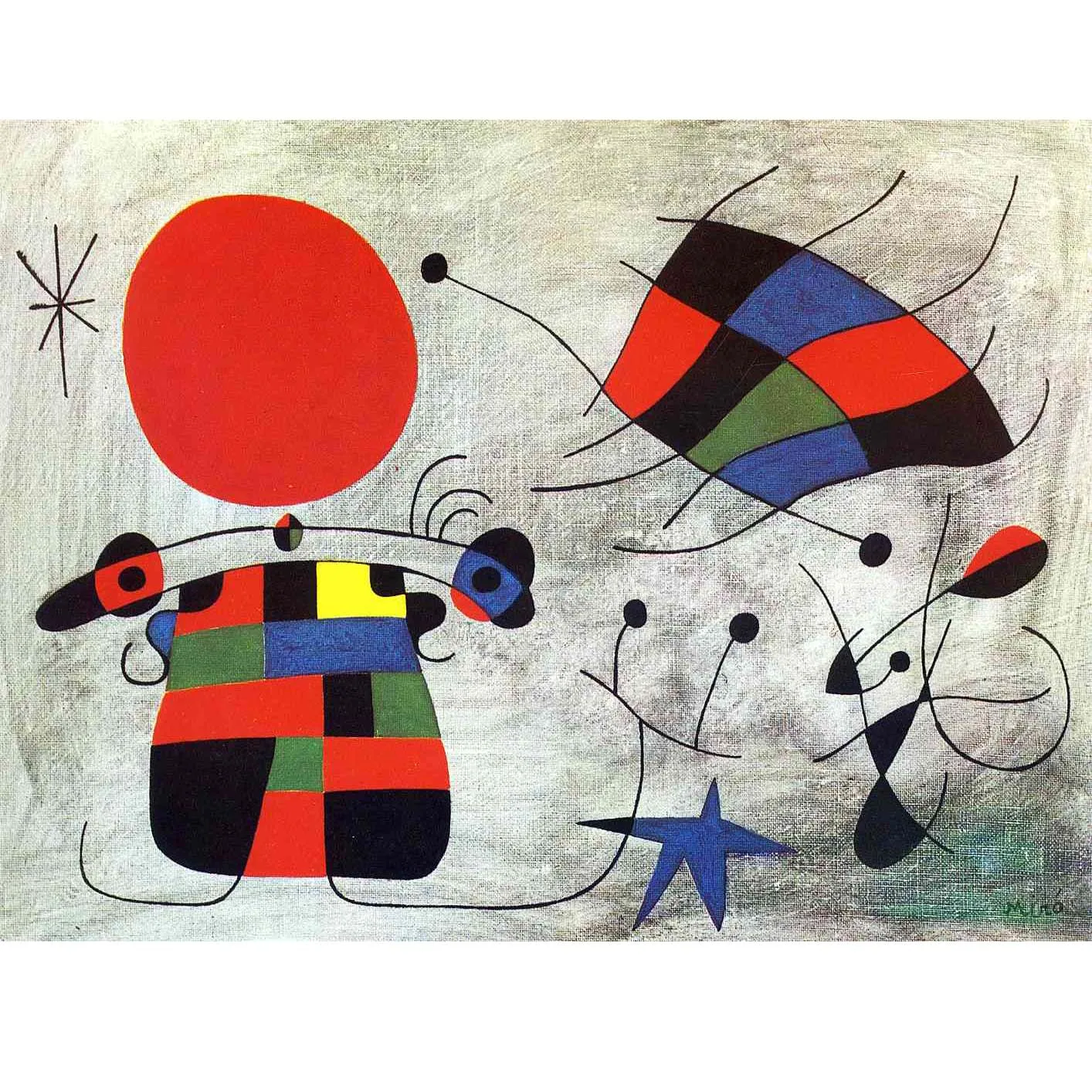 The Smile of the Flamboyant Wings by Joan Miro Hand painted abstract oil painting on canvas Modern home decoration picture