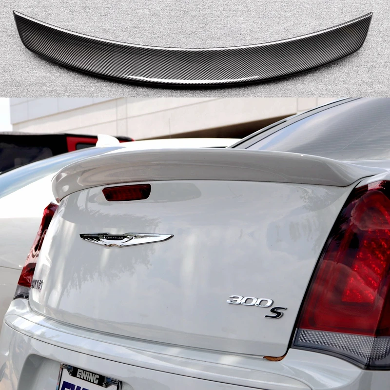 For Chrysler 300 300c 300s 2011 2012 2013 2014 2015 2016 2017 2018 High Quality ABS Spoiler by Glossy Black Carbon Fiber Color