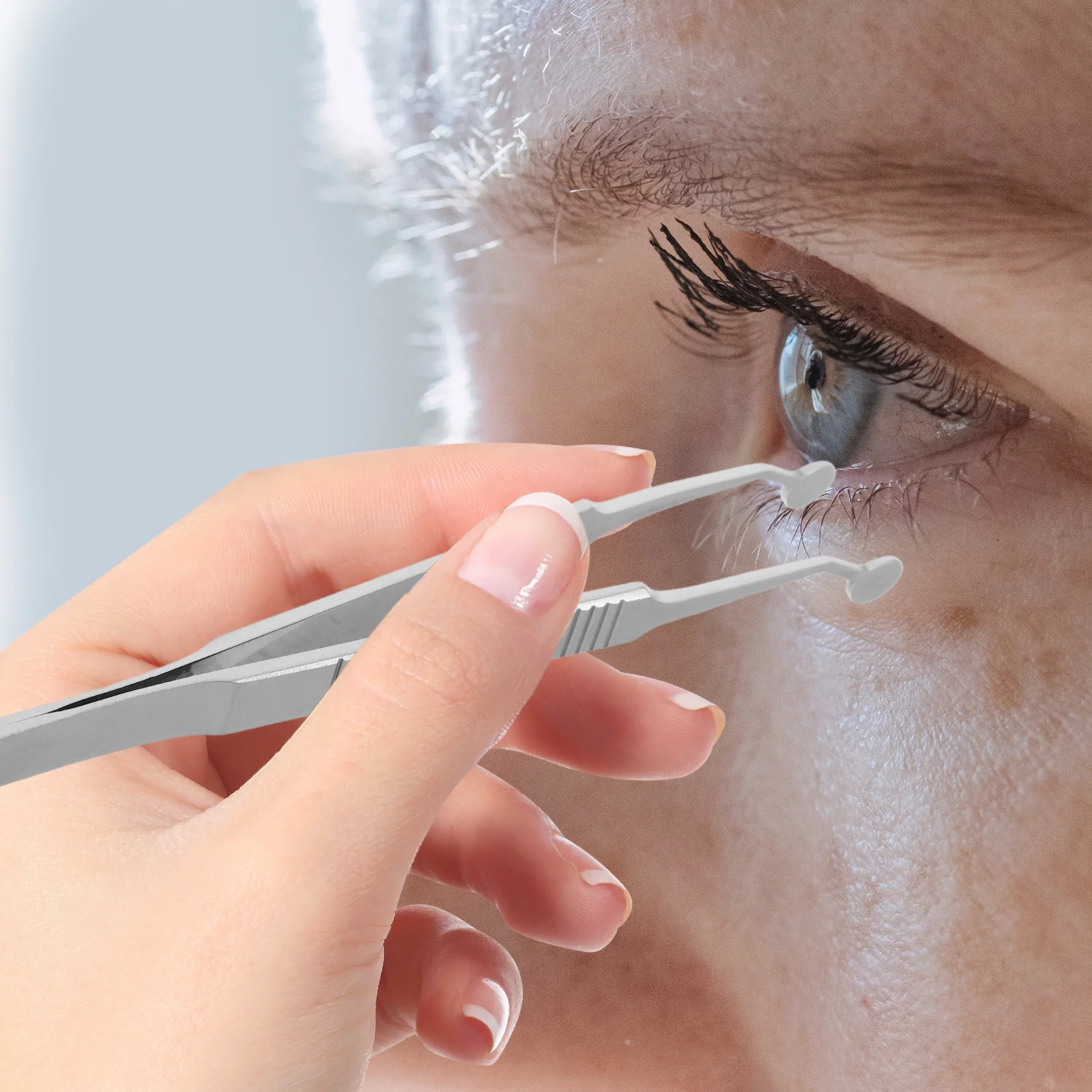 Pressacavi Meibomian in acciaio inossidabile Pinze per massaggi delle palpebre Pinzette per punta rotonda per la cura degli occhi asciutti Massaggio degli occhi