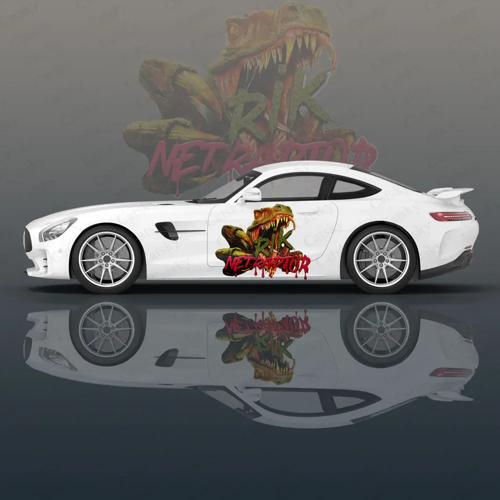 Dinosaur Animals Pattern Car Graphic Decal Protect Full Body Vinyl Wrap Modern Design Image Wrap Sticker Decorative Car Decal