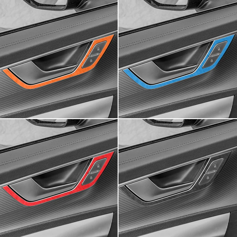 For Audi C8 A6 A7(2018-)S6 S7 RS6 RS7(2019-)Made of Alcantara Car Door  Inner Handle Trim Sticker Car Interior Tuning Accessories - AliExpress 34