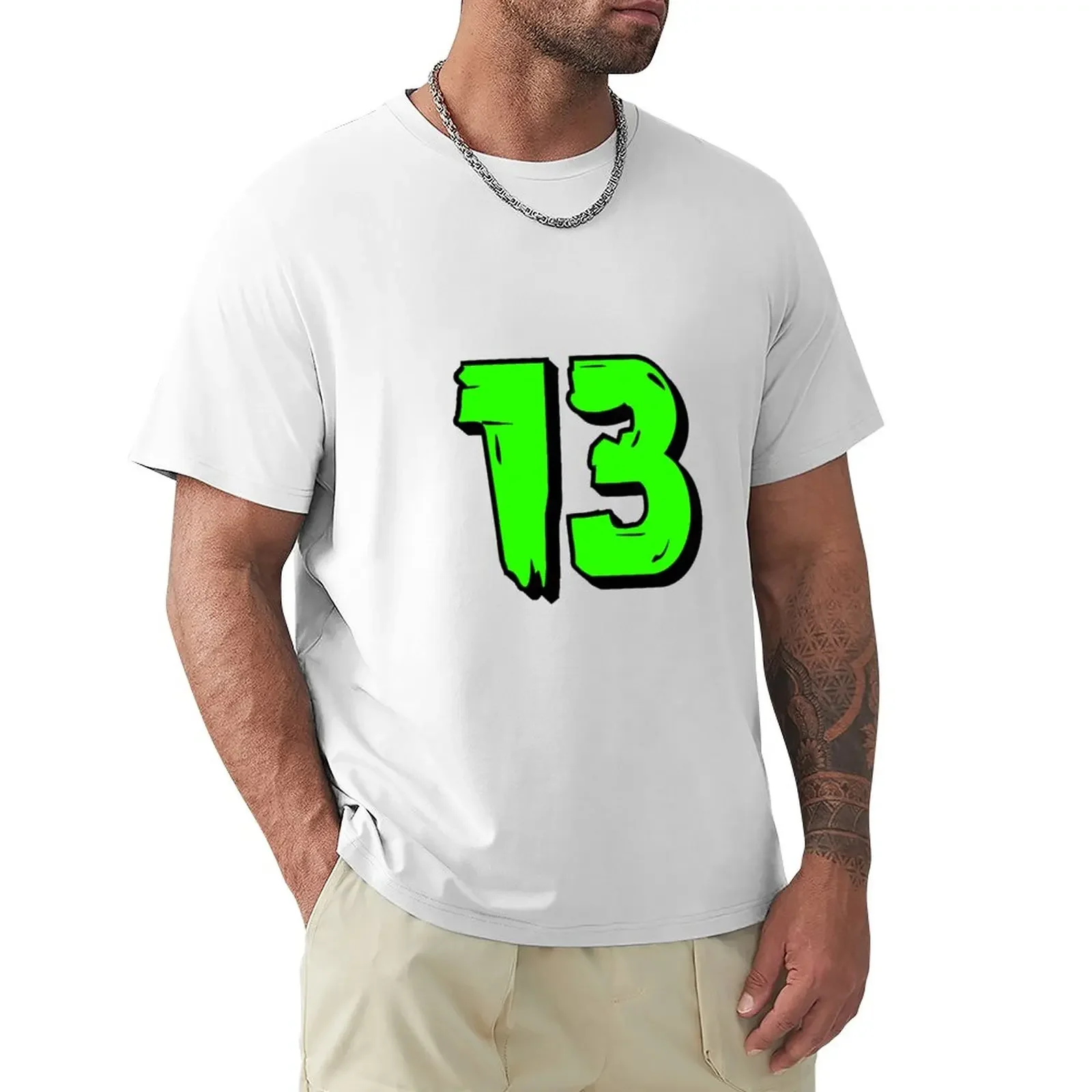 13 (The Number Thirteen) T-Shirt blanks anime clothes customizeds oversized t shirts for men