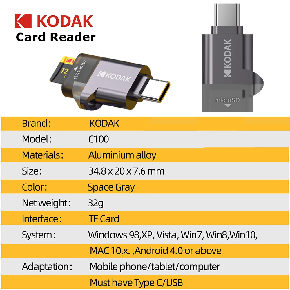 Kodak High Endurance Micro SD-Karte für Dashcam FAT32-Speicherkarte 128/256 GB 100 MB/s Glatte 4K- und Loop-Aufnahme-Microsd-Karten