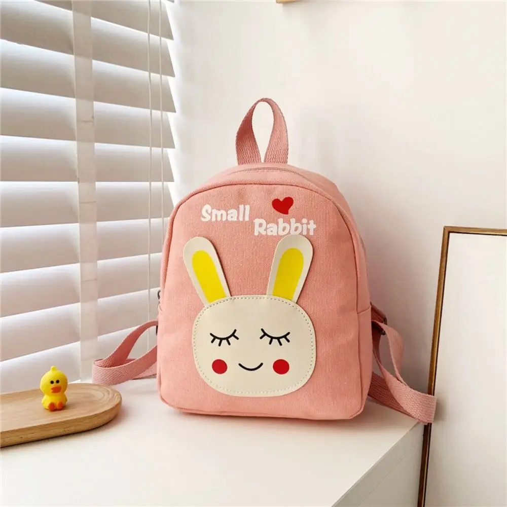 Cute Little Rabbit Backpack Breathable Wear-resistant Kindergarten Canvas Backpack Lightweight Children's Cartoon Schoolbag