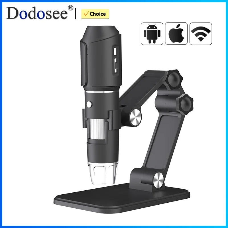 Dodosee Upgrade Stand WiFi Digital Microscope 50x-1600x HD Electronic Microscopy For Phone Repair Loupes For Android/iOS