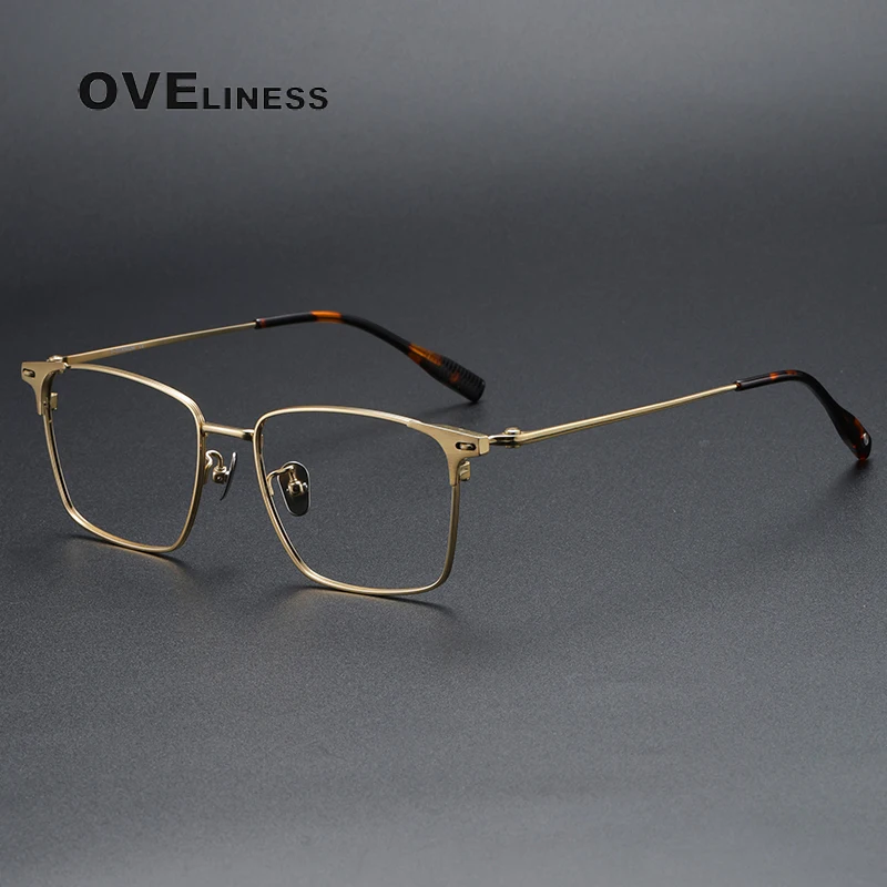 

2024 Vintage Square pure Titanium Glasses Frame Men Eyeglasses Frame Women Male female Luxury Designer full Spectacles Eyewear