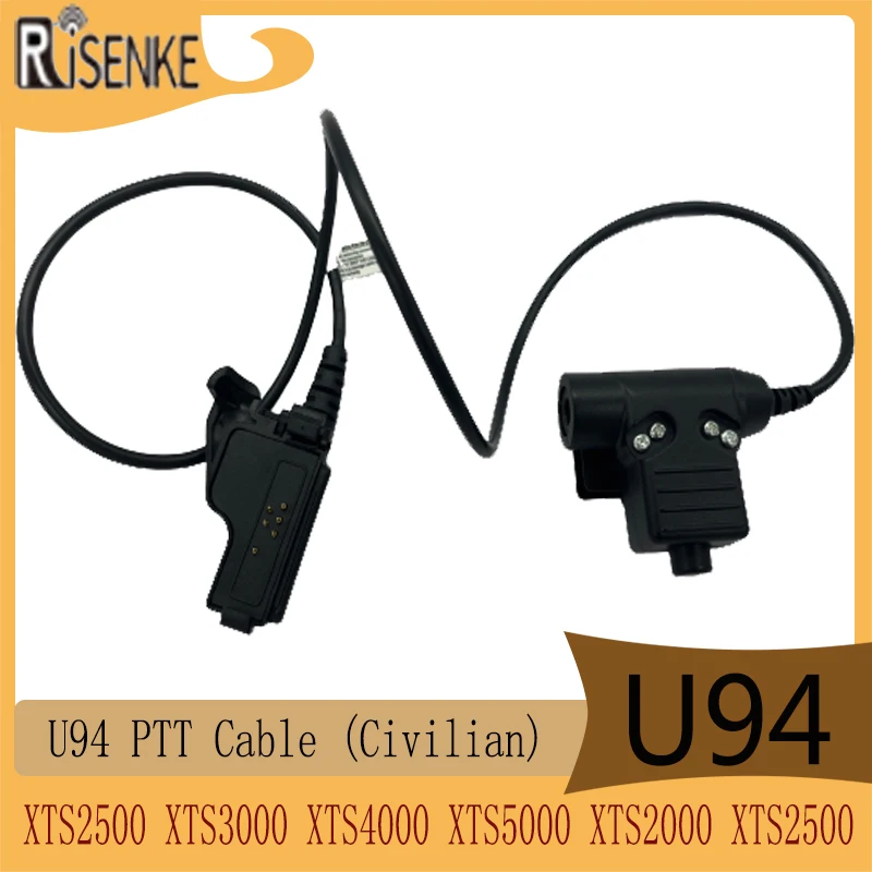 RISENKE-Two Way Radio Transceiver Adapter,U94 PTT,Fit for Motorola XTS1500, XTS2500, XTS3000, XTS4000, XTS5000, XTS2000, XTS5000