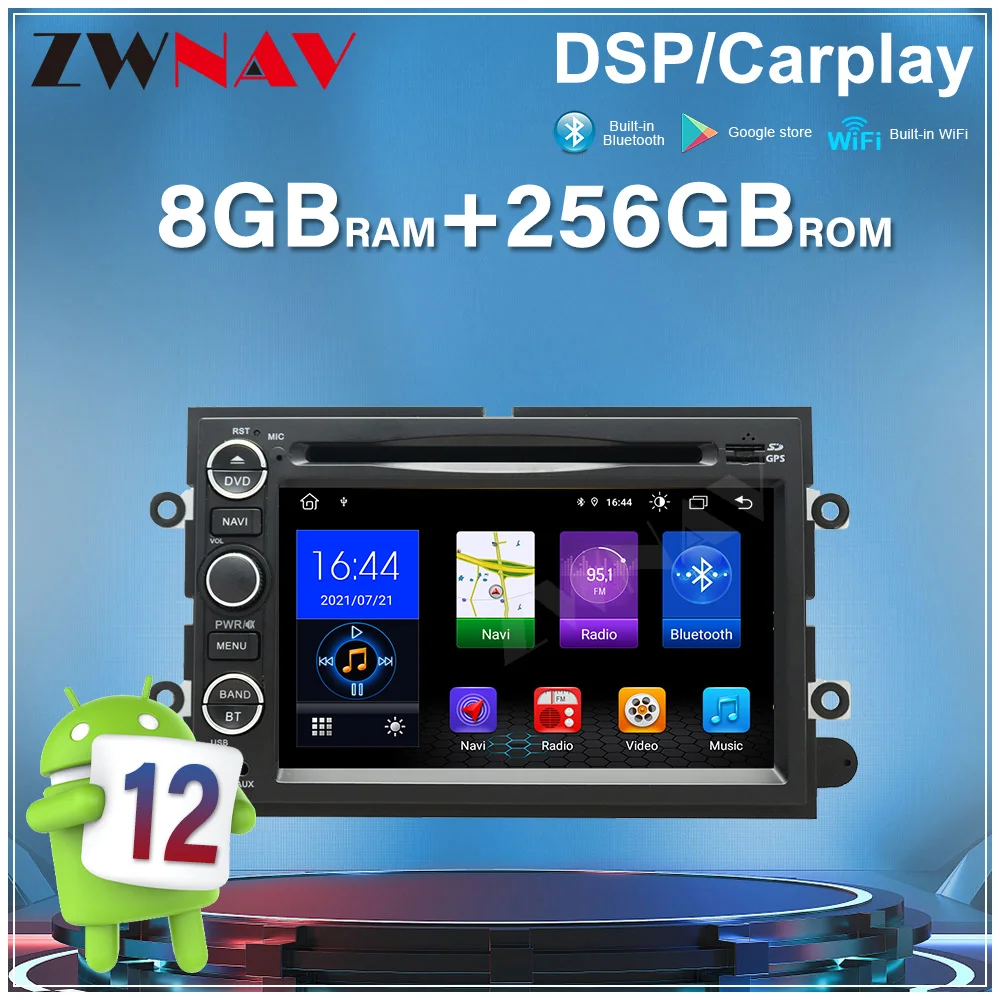 8 Core 7'' For Ford F150 Android 12.0 Car Radio Auto Touch Screen GPS Navigation Wireless Carplay Stereo Multimedia Player