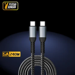 Type C to C  5A PD100W Dual USB C  Super Fast Charging Cable Data  Nylon Woven For  Huawei Honor Mobile