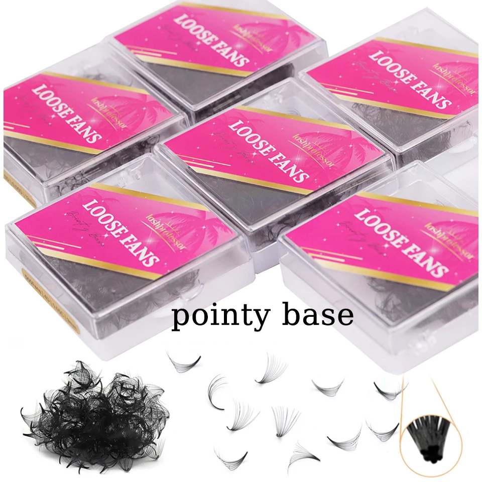 

Lashprofessor Thin Pointy Base Russian Volume Fans 3D 5D 10D 12D Eyelash Extensions Premade Loose Fans Lashes Narrow Stem Lashes