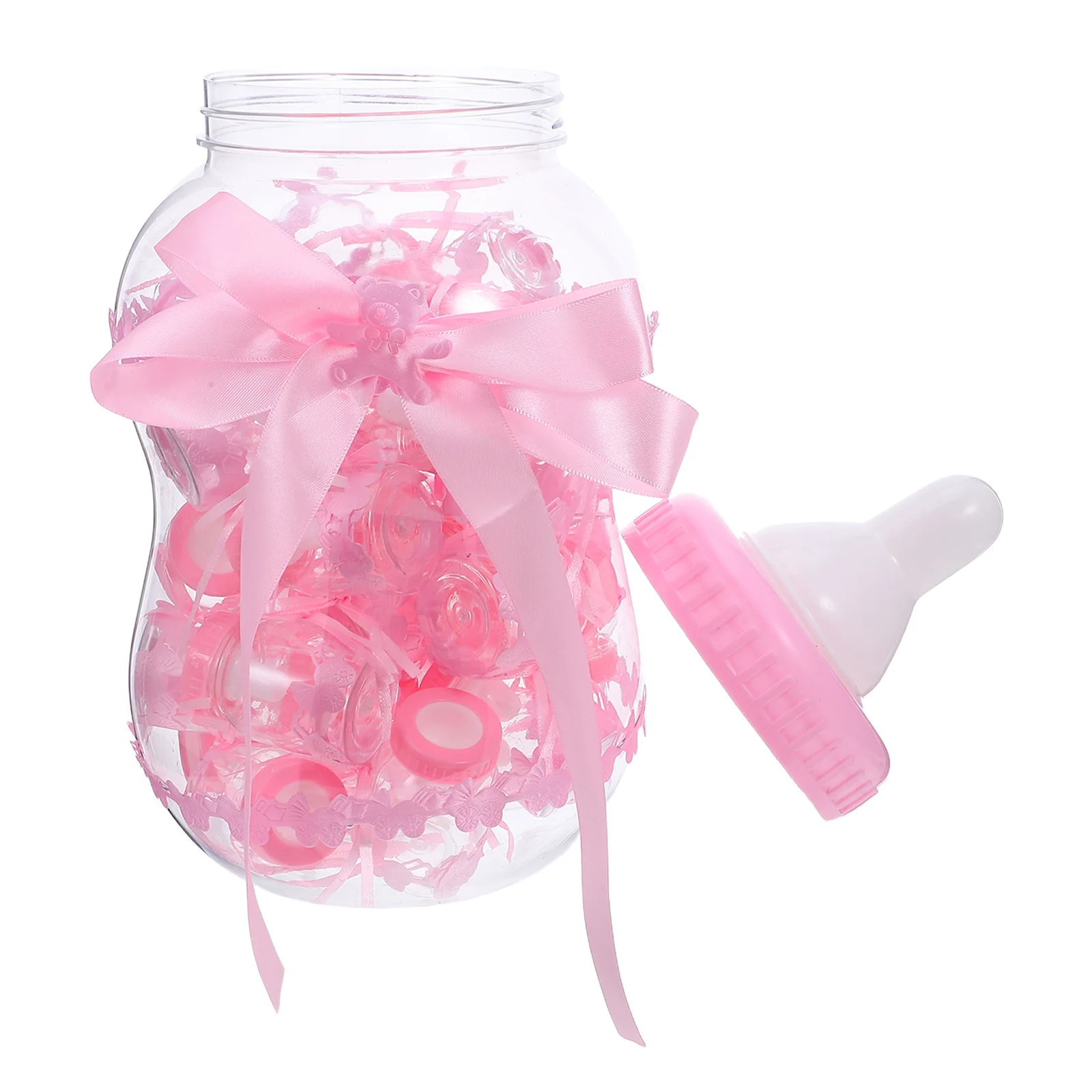 

1Set Candy Boxes Clear Baby Shower Bottles Mini Reusable Candy Storage Money Bank Party Favor Treat Boxes Bear Bottle