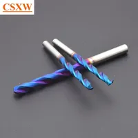 Solid Carbide Twist Drill HRC65 60MM 80 100MM Lengthening Blue Coated 1-15mm CNC Machinery Tool Hard Metal Steel Drilling Metal