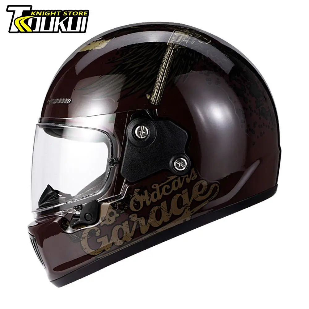 

Vintage Motorcycle Helmet Casco Moto Helmet Retro Full Face Helmet Scooter Breathable Four Seasons Capacete De Moto Casque Adult