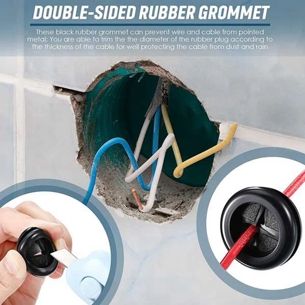 COFA-Kit de ojales de goma, juntas redondas para cables eléctricos, protección de cables, orificio de cortafuegos, juego de tapones de goma sintética
