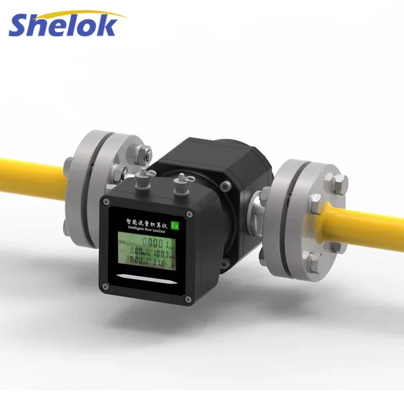 Shelok Intelligent Smart Methane Natural Gas Digital Lpg Flow Meter Waist Wheel Pipeline Roots Flow Meters