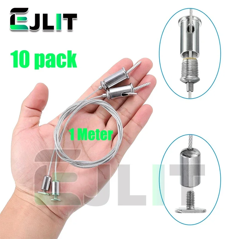 10pcs Adjustable Light Suspension Cables Kit Steel Hanging Chains Lamp Sling Lifting Wire Accessory Kit Ceiling Light Steel Rope