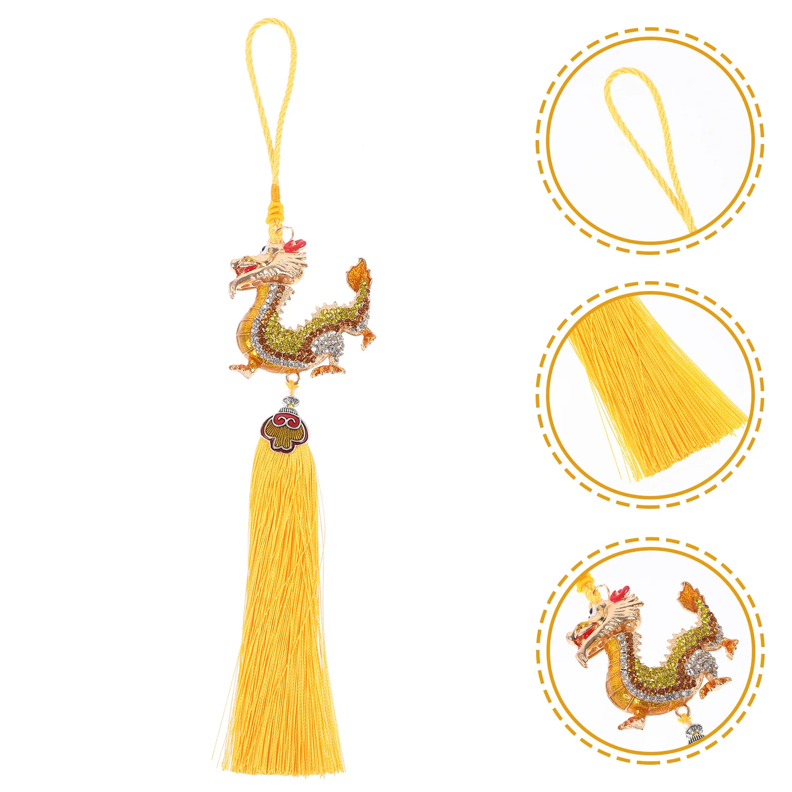 

Alloy Tassel Dragon Pendant Car Hanging Ornament Exquisite Design Auspicious Chinese Culture Threedimensional Shape