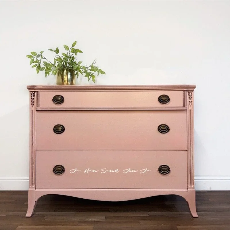 American rural solid wood small apartment bedroom three-bucket cabinet, French model room living room locker foyer display cabin