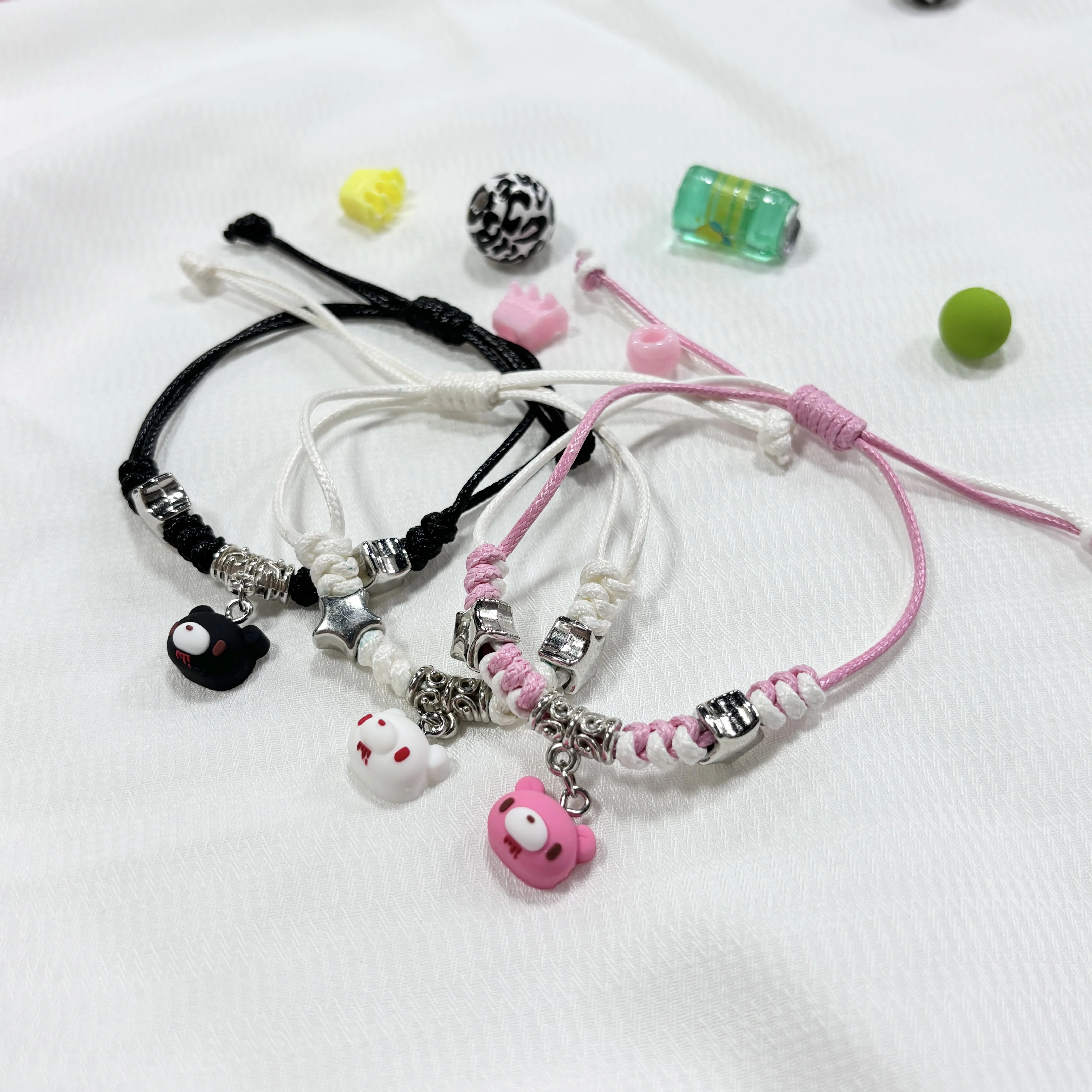 Luxury Cute-Edgy Bear Bracelets - Exquisitely crafted with chains and bloody bear charms in various colors.