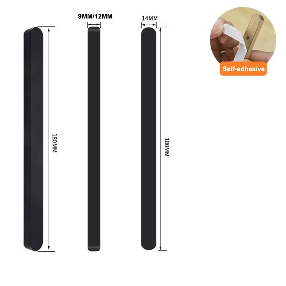 Self-adhesive Stick On Sliding Door Handles Aluminium Alloy Punch-free Cabinet Handles 7 Inch Multifunctional Drawer Pulls