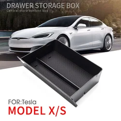 Car Central Control Drawer Box Car Center Tablet Storage Drawer Central Under Dash Box Tray For Tesla Model X / S Accessories